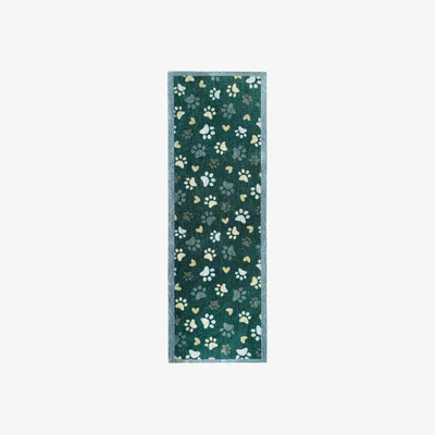 The Rug Seller Howler & Scratch Love Paws Runner Pet Mat 1 in Green