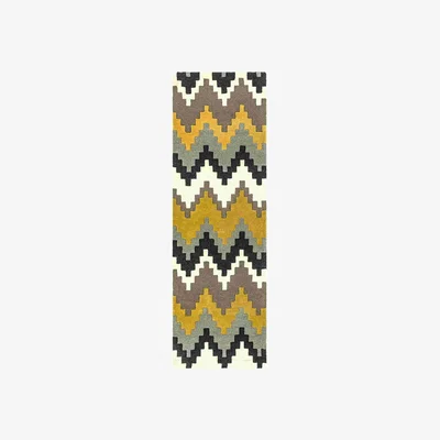 The Rug Seller Matrix MAX69 Cuzzo Hallway Runner Rugs in Mustard Yellow