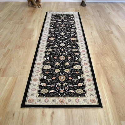 The Rug Seller Noble Art Hall Runners 6529 090 in Black