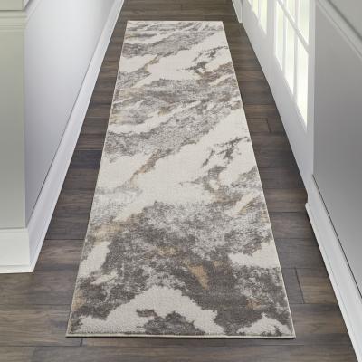 The Rug Seller Silky Textures Runners SLY03 by Nourison in Brown Ivory