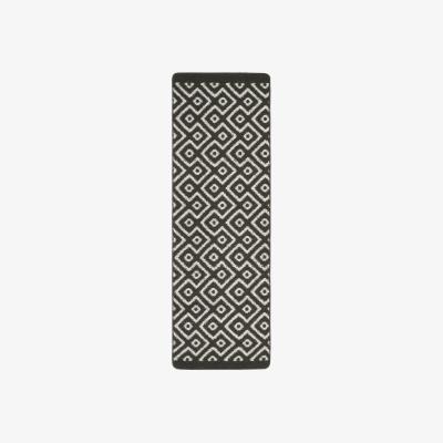 The Rug Seller Cosy Geometric Washable Anti Slip Utility Runner in Charcoal grey