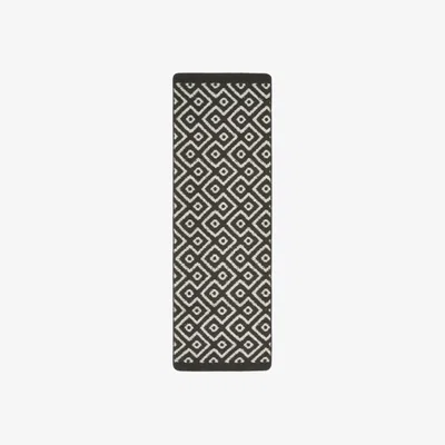 The Rug Seller Cosy Geometric Washable Anti Slip Utility Runner in Charcoal grey