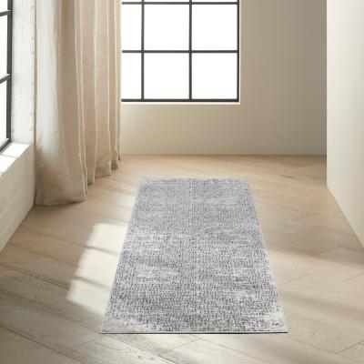 The Rug Seller Calvin Klein Vapor Designer Hallway Runner CK971 Ivory Black&nbsp;66x229cm
