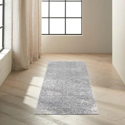 The Rug Seller Calvin Klein Vapor Designer Hallway Runner CK971 Ivory Black&nbsp;66x229cm