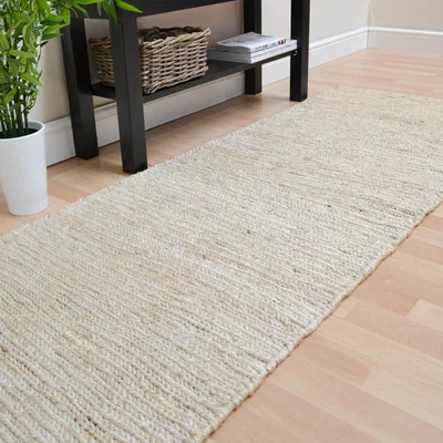 The Rug Seller Jute Soumak Hallway Runners in Straw