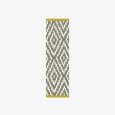 The Rug Seller Uteki Geometric Diamond Wool Runner Rugs 023604 in Slate Grey