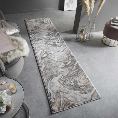 The Rug Seller Marbled Modern Abstract Hallway Runner Rugs in Blush Pink