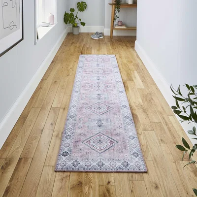 The Rug Seller Topaz G4705 Traditional Runner in Rose Pink&nbsp;60x225cm