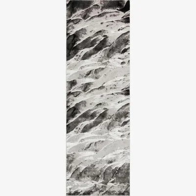 The Rug Seller Blaze BLZ06 Abstract Marble Runner Rugs in Silver Grey