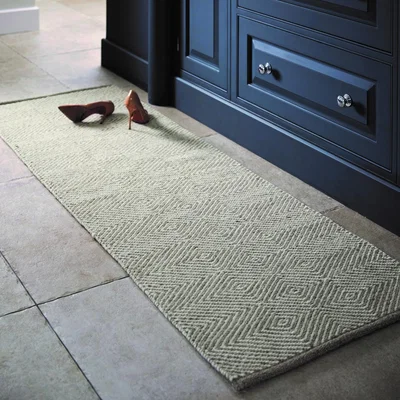 The Rug Seller Estelle Flatweave Wool Hallway Runner in Natural Beige&nbsp;67x200cm