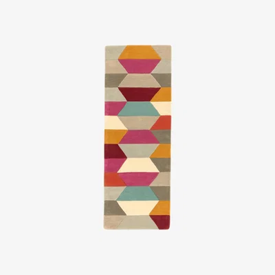 The Rug Seller Funk Honeycomb Bright Hallway Runners
