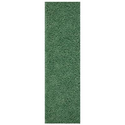 The Rug Seller Isla Shaggy Plain Modern Runner in Sage Green&nbsp;67x220cm