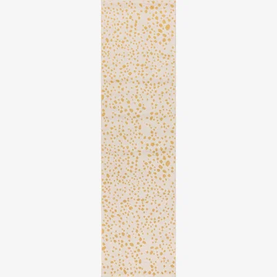 The Rug Seller Muse MU12 Abstract Spotty Woven Runner Rugs in Yellow Cream