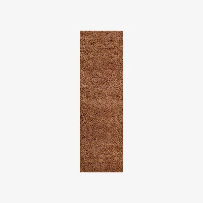 The Rug Seller Retro Plain Shaggy Runner in Beige