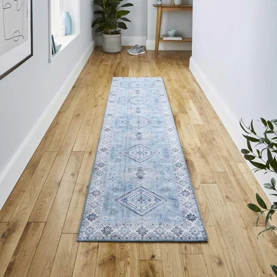 The Rug Seller Topaz G4705 Traditional Runner in Light Blue&nbsp;60x225cm