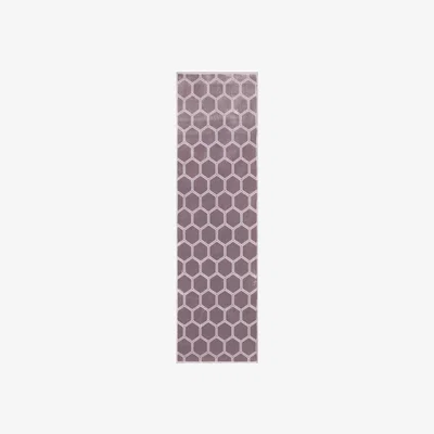 The Rug Seller Manipur Geometric Runner Rug in Amethyst Purple By Designers Guild