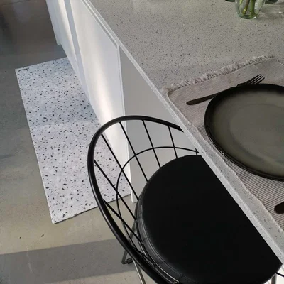 The Rug Seller Bodhi Speckled Washable Runner Mats in Grey White