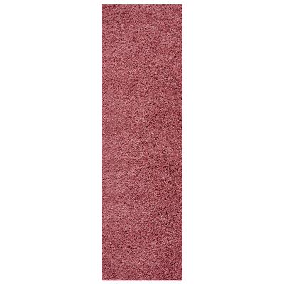 The Rug Seller Isla Shaggy Plain Modern Runner in Pink&nbsp;67x220cm