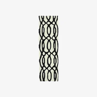 The Rug Seller Matrix MAX35 Wire Geometric Wool Runner Rugs in White