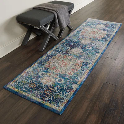The Rug Seller Ankara Global Hallway Runners ANR03 in Blue