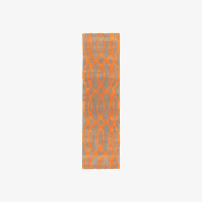 The Rug Seller Matrix MAX37 Wire Geometric Wool Runner Rugs in Orange