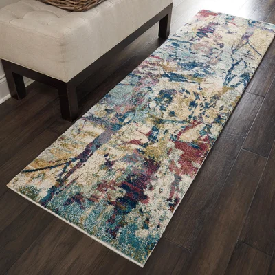 The Rug Seller Fusion Runners FSS10 in Cream and Multi by Nourison