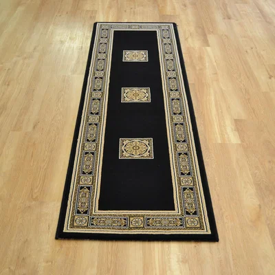 The Rug Seller Da Vinci Hallway Runners 57801 3233 in Black