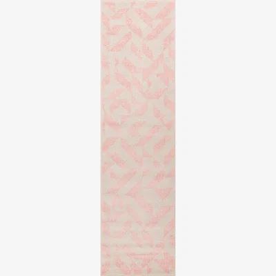 The Rug Seller Muse MU04 Geometric Abstract Woven Runner Rugs in Pink