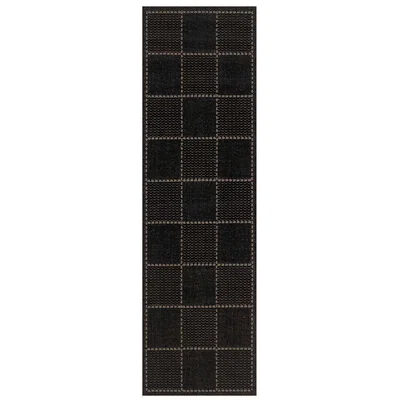 The Rug Seller Super Sisalo Anti Slip Kitchen Runners in Black