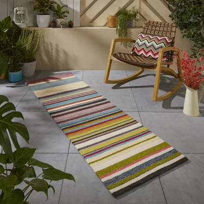 The Rug Seller Habitat LaVida Outdoor Stripe Runner Rugs in Multi 476801