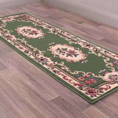 The Rug Seller Sandringham Runners in Green by Rugstyle