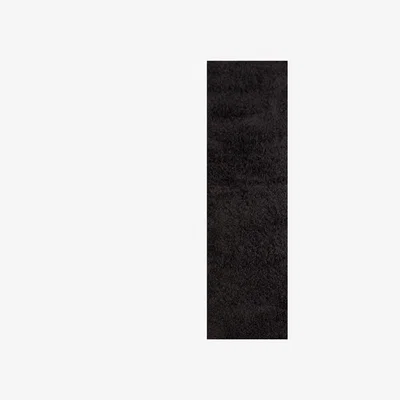 The Rug Seller Retro Plain Shaggy Runner in Black