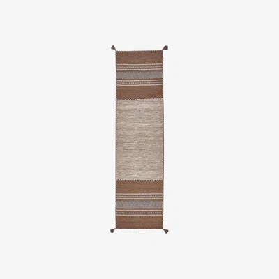 Sazy Osvaldo Handwoven Striped Runner, Ivory, 80x300 cm