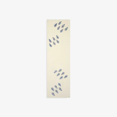 Sazy Nori Table Runner, Natural - Blue