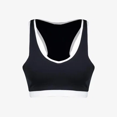 Wolf & Badger Women's Tech Bio Attivo Runner Top Nero Black | Large | Balletto Athleisure Couture