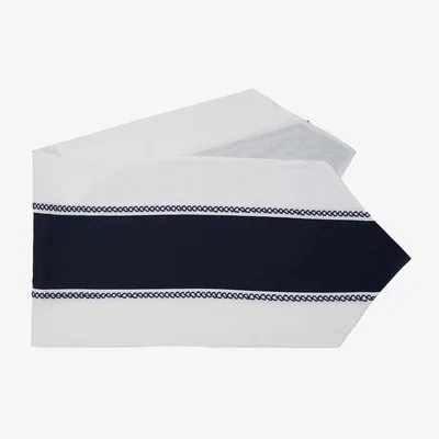 Wolf & Badger Gyda - White & Navy Colored Linen Runner | One Size | Km Home Collection