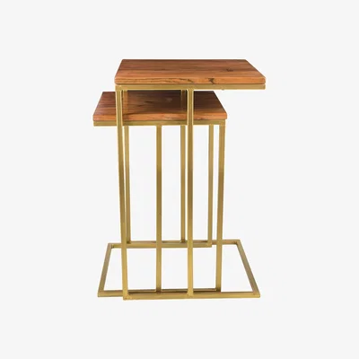 Amara Retreat - Wooden Nesting Side Tables - Square - Set of 2
