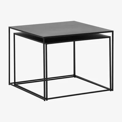 Barker and Stonehouse Kline Black Metal Nest Of 2 Tables
