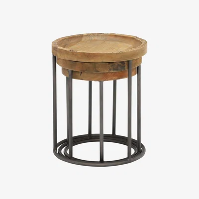 Barker and Stonehouse Keeler Set Of 3 Reclaimed Round Tables