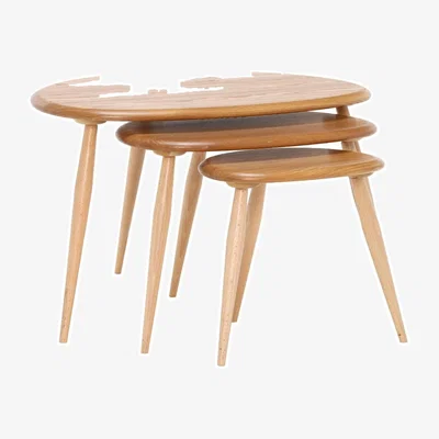 Barker and Stonehouse Ercol Pebbles Nest Of Tables, Round, Brown | Barker & Stonehouse