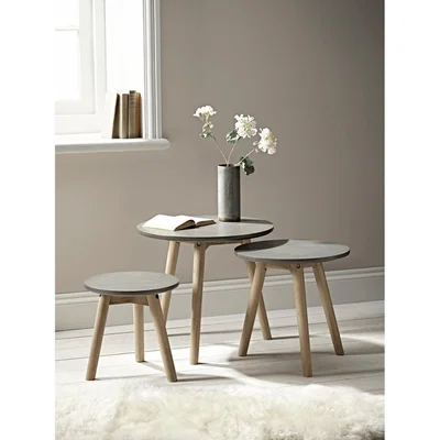 Cox and Cox Three Grey Topped Tables