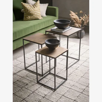 Cox and Cox Three Cast Metal Nesting Tables