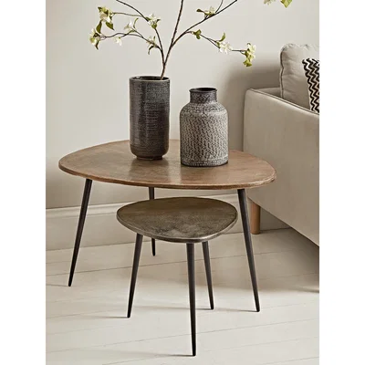 Cox and Cox Two Textured Nesting Tables