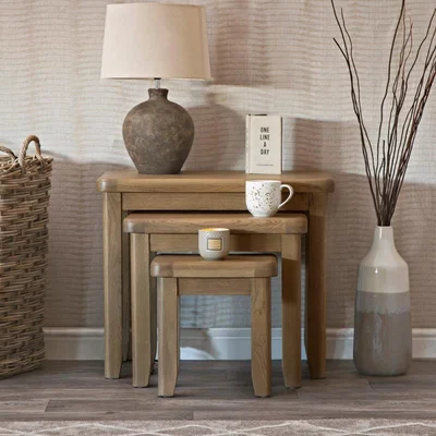Chiltern Oak Furniture Wessex Smoked Oak Nest of 3 Tables