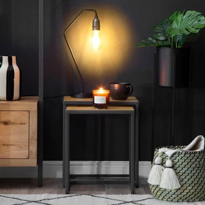 Chiltern Oak Furniture Urban Industrial Oak Nest of 2 Tables