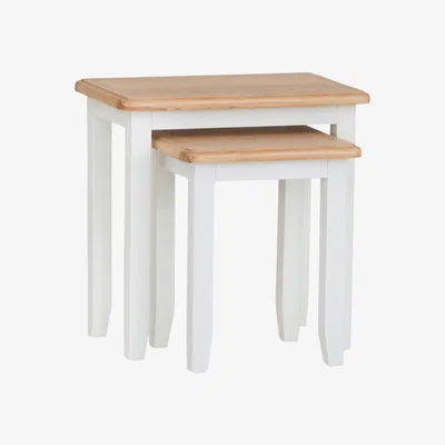 Chiltern Oak Furniture Gloucester White Painted Nest of 2 Tables