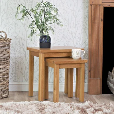 Chiltern Oak Furniture Rutland Oak Nest of 2 Tables