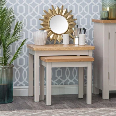 Chiltern Oak Furniture Rutland Painted Oak Nest of 2 Tables