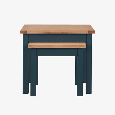 Dunelm Bromley Blue Nest of Tables Blue