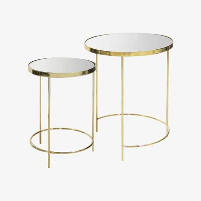 Dunelm Ritz Mirrored Nest of Tables Gold